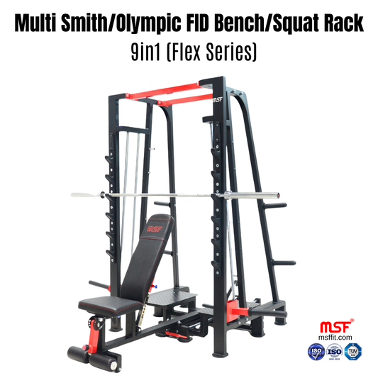 Multi Smith Olympic FID Bench Squat Rack 9in1 ( Flex Series)