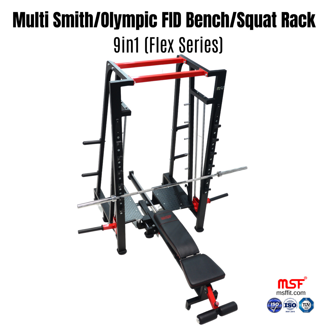 Multi Smith Olympic FID Bench Squat Rack 9in1 ( Flex Series)