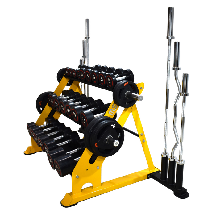 Dumbbell Stand 3 Steps 3in1 (For Dumbbells, Plates & Rods)