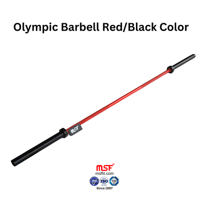 Olympic Barbell Red/Black Color 7.2 Feet