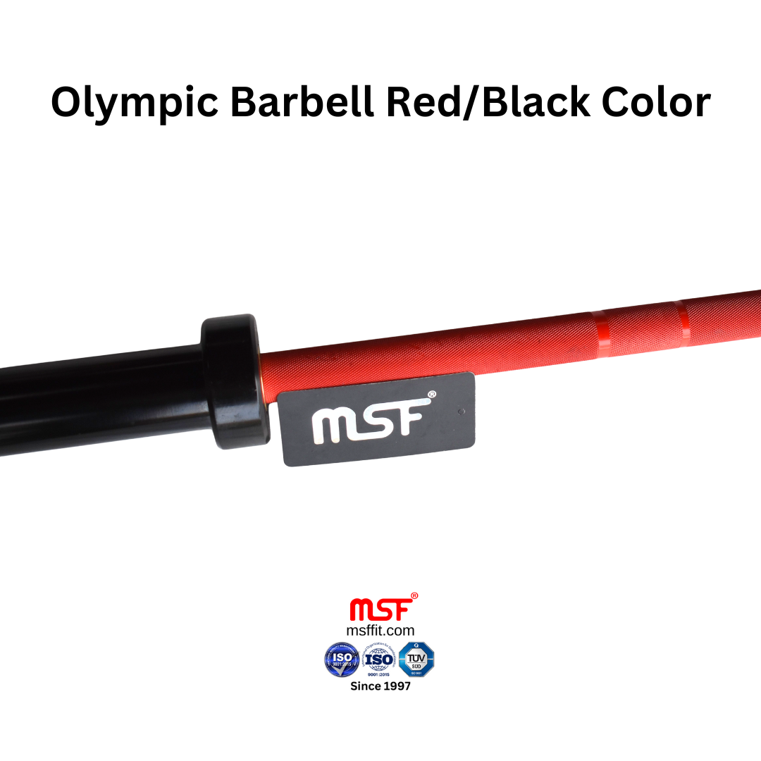 Olympic Barbell Red/Black Color 7.2 Feet