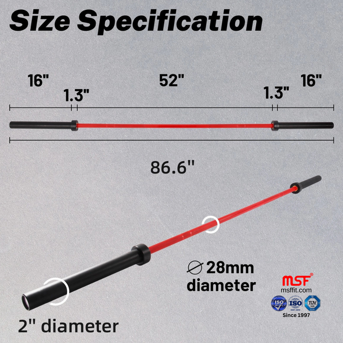 Olympic Barbell Red/Black Color