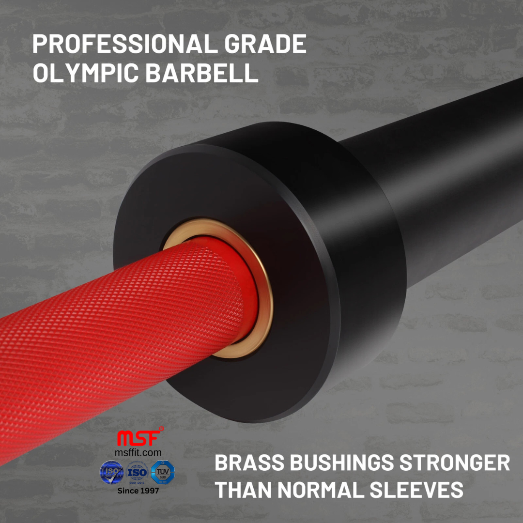 Olympic Barbell Red/Black Color 7.2 Feet