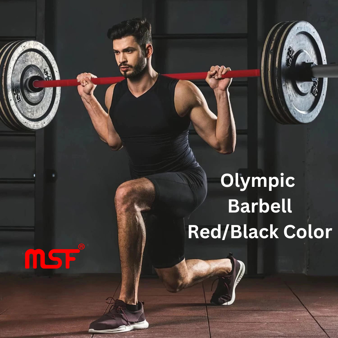 Olympic Barbell Red/Black Color 7.2 Feet