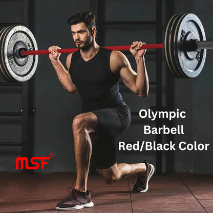 Olympic Barbell Red/Black Color 7.2 Feet