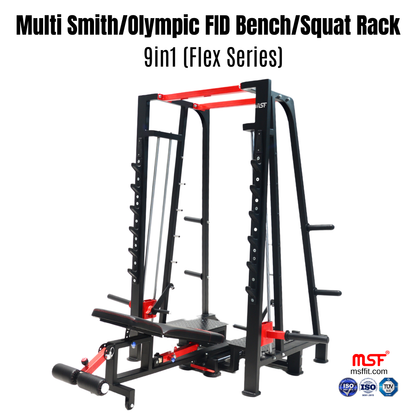 Multi Smith Olympic FID Bench Squat Rack 9in1 ( Flex Series)
