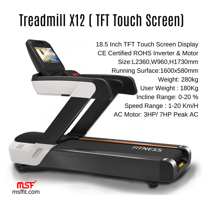 Treadmill X12  TFT Touch Screen ( Commercial)