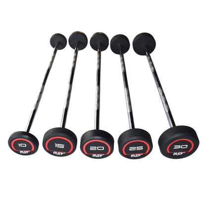 Fixed Barbell straight Rubber Coated (Imported)