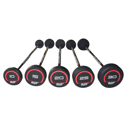 Fixed Barbell straight Rubber Coated (Imported)