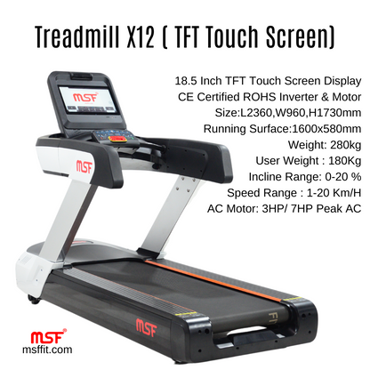 Treadmill X12 TFT Touch Screen (Commercial)