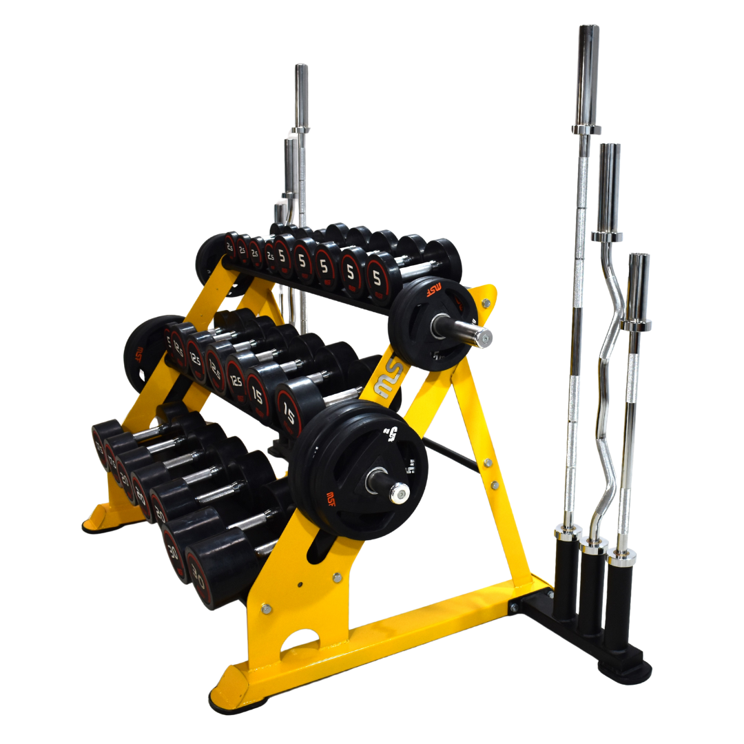 Dumbbell Stand 3 Steps 3in1 (For Dumbbells, Plates & Rods)