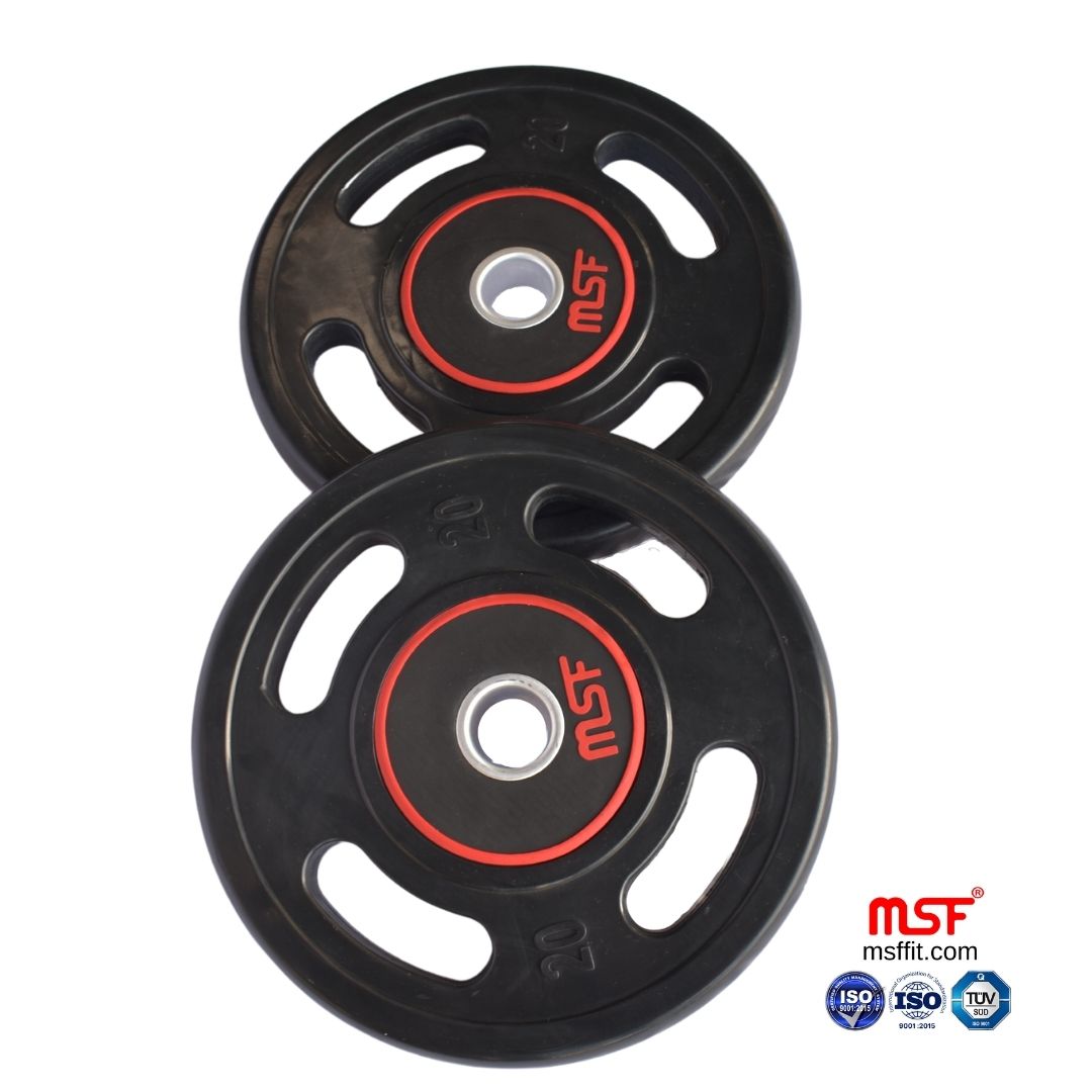 Weight Plate Four Grip Olympic TPR Coated