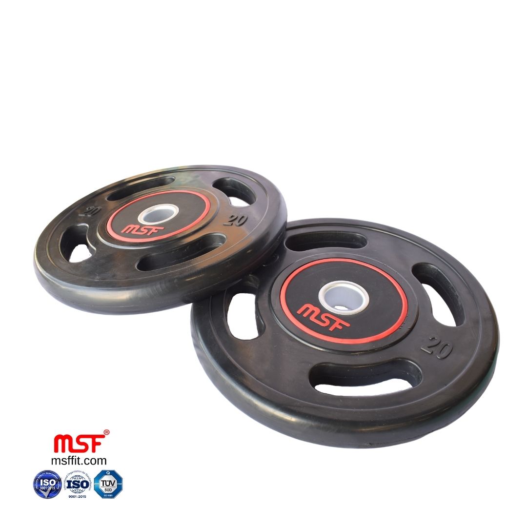 Weight Plate Four Grip Olympic TPR Coated