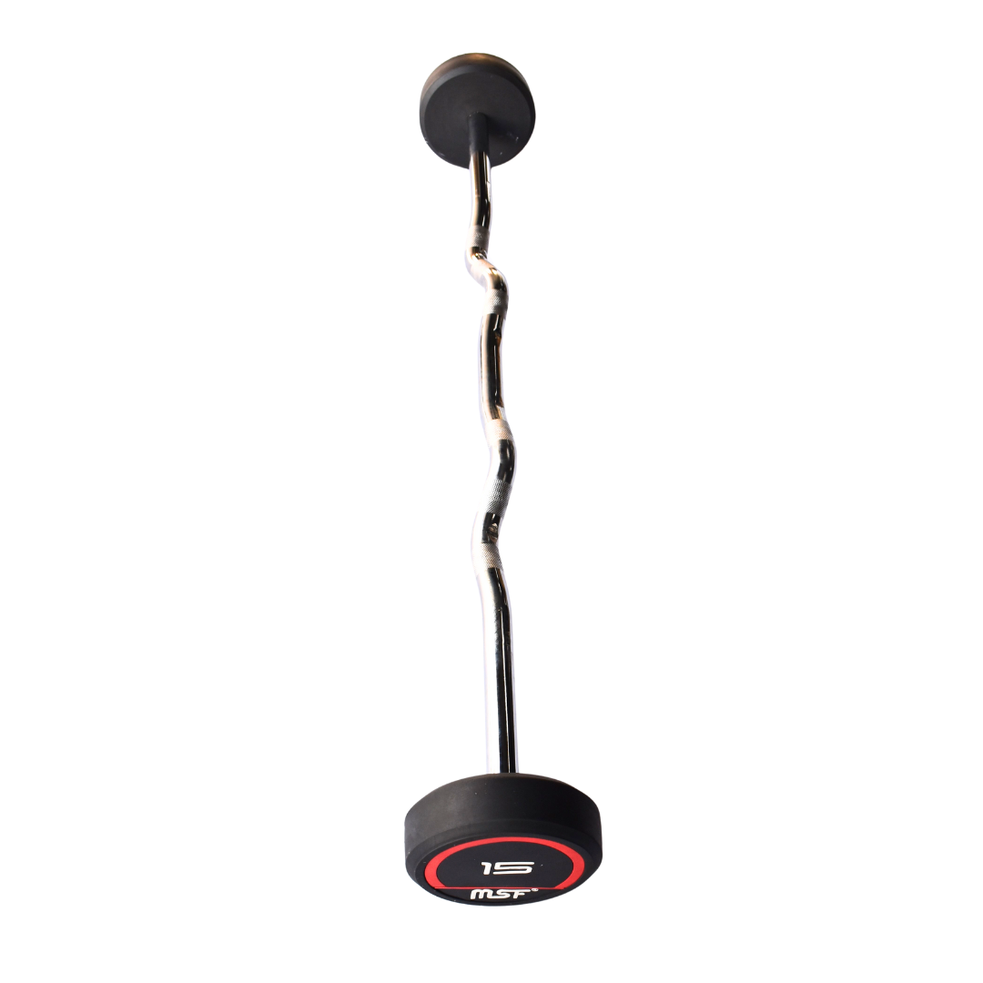 Fixed Barbell E-Z  Rubber Coated (Imported)