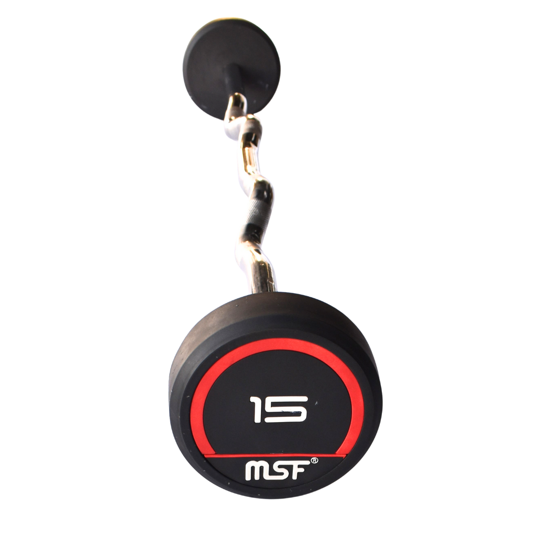 Fixed Barbell E-Z  Rubber Coated (Imported)