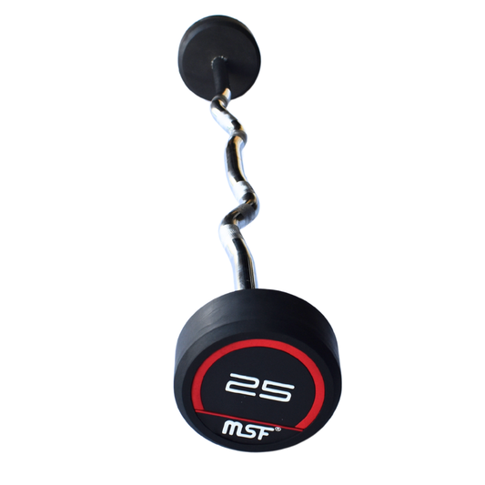 Fixed Barbell E-Z  Rubber Coated (Imported)