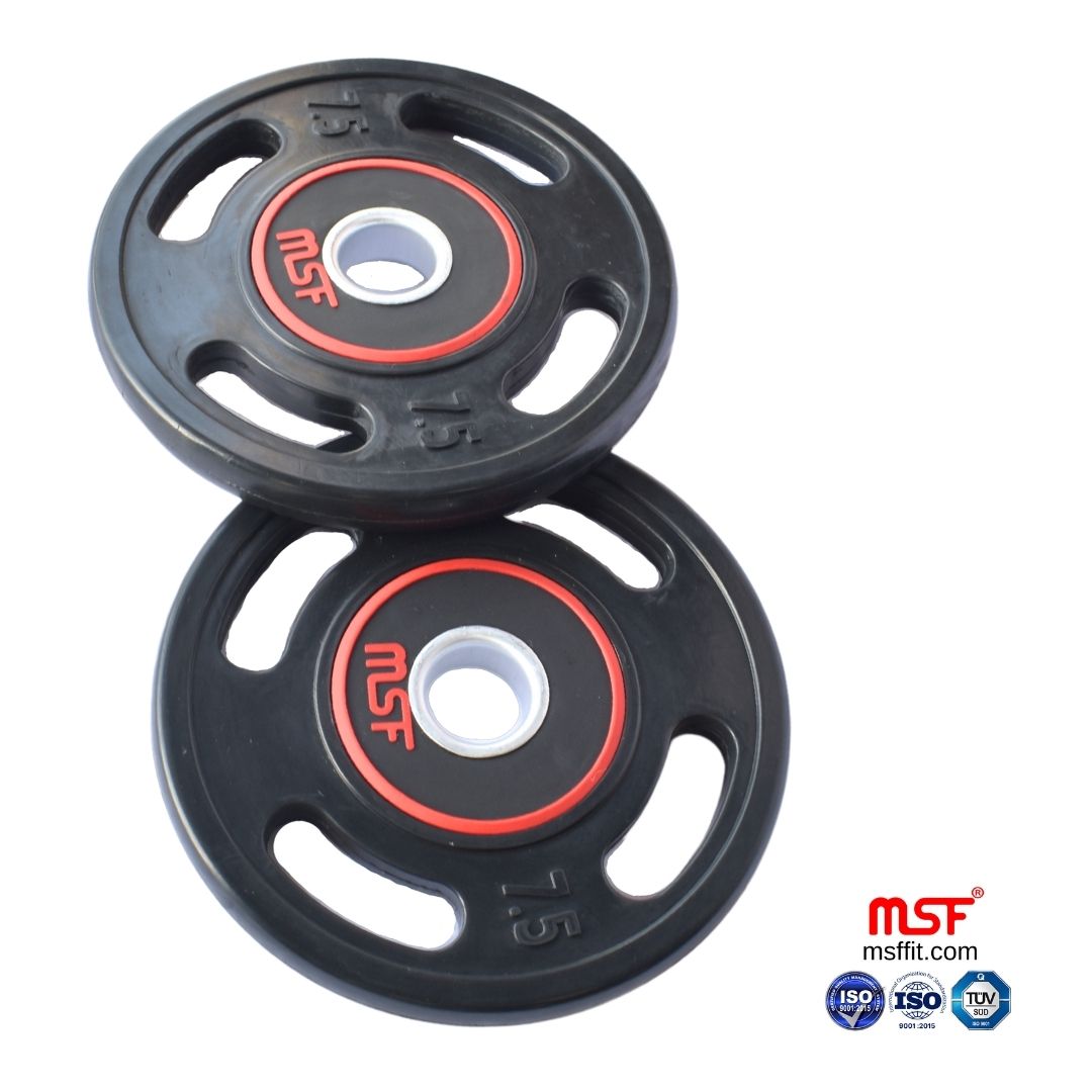 Weight Plate Four Grip Olympic TPR Coated
