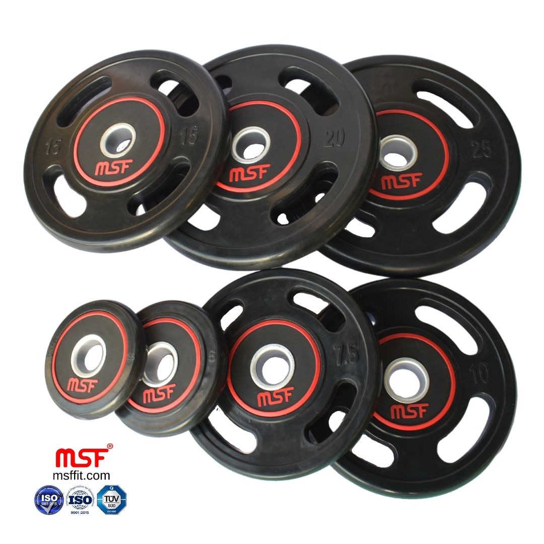 Weight Plate Four Grip Olympic TPR Coated