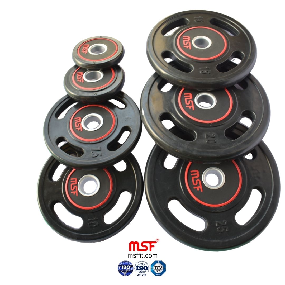 Weight Plate Four Grip Olympic TPR Coated