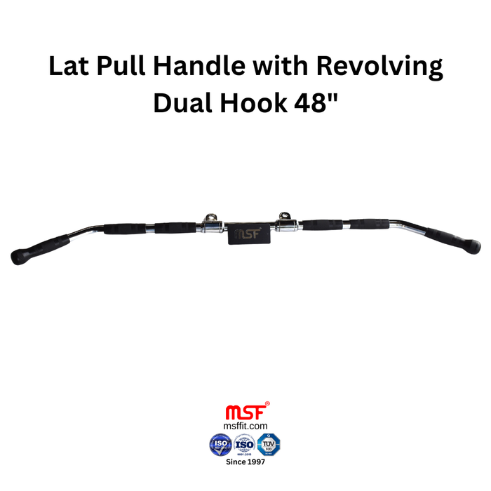 Lat Pull Handle with Revolving Dual Hook 48"
