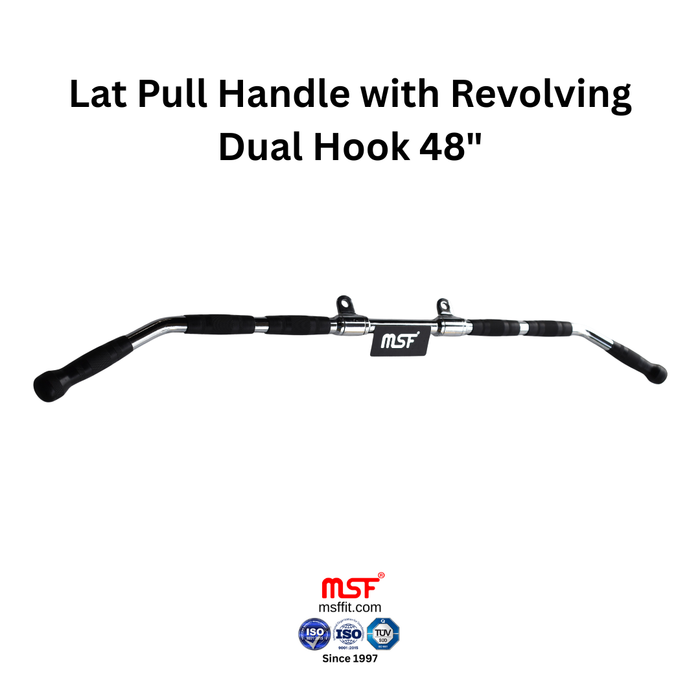 Lat Pull Handle with Revolving Dual Hook 48"