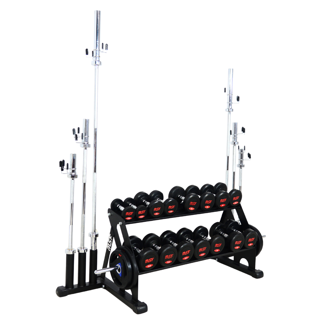 Dumbbell Stand 2 Steps 3in1 (For Dumbbells, Plates & Rods)
