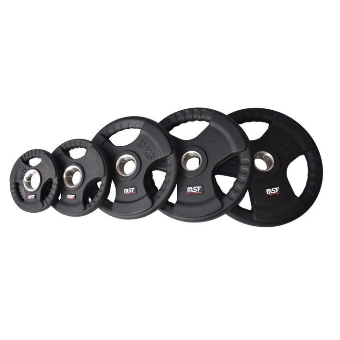 Weight Plate Tri Grip Rubberize (Black)