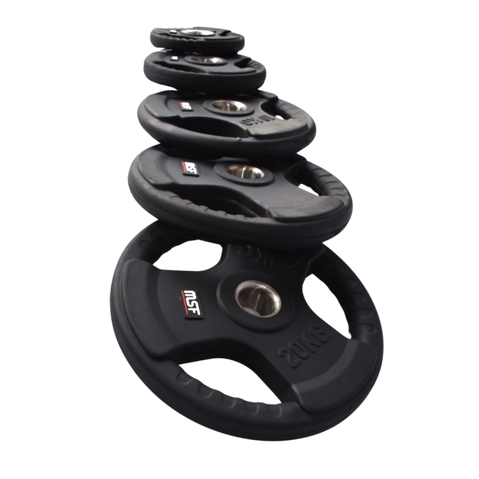 Weight Plate Tri Grip Rubberize (Black)